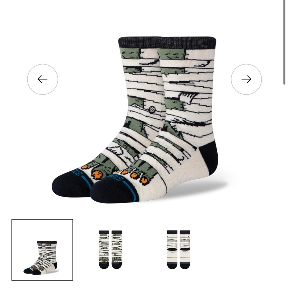 Stance Big Kids Casual Mummy Madness Crew Socks Large 3-5.5 Multicolor New